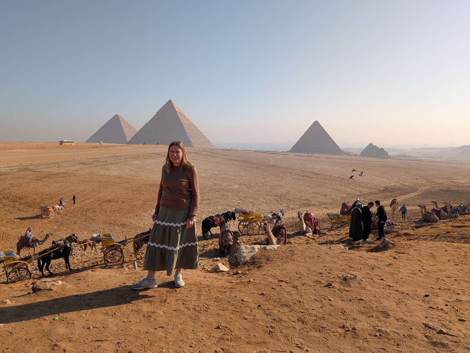 Kirsty taking in the majestic pyramids of Giza