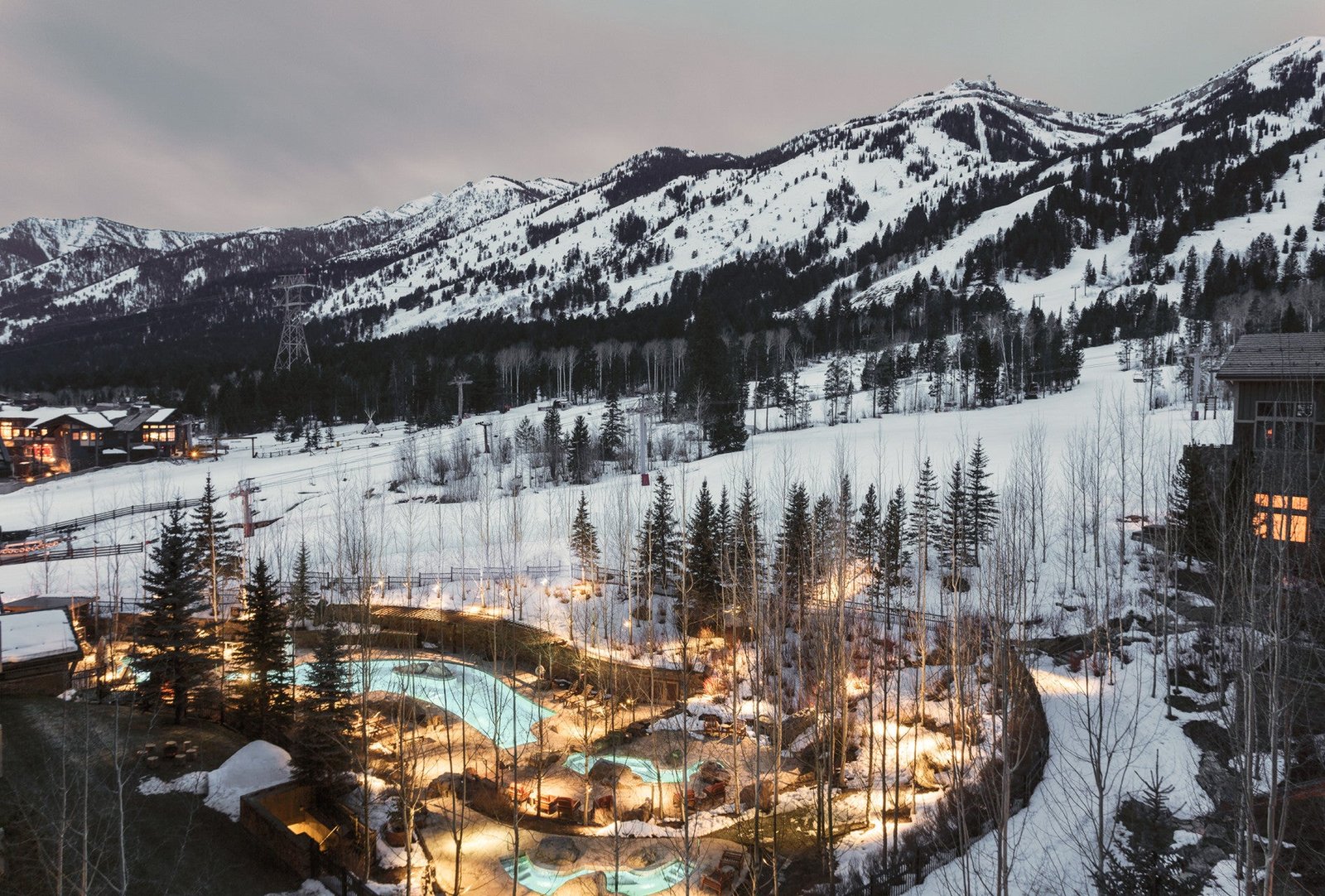 Four Seasons Resort Jackson Hole oozes opulence and features a stunning outdoor pool