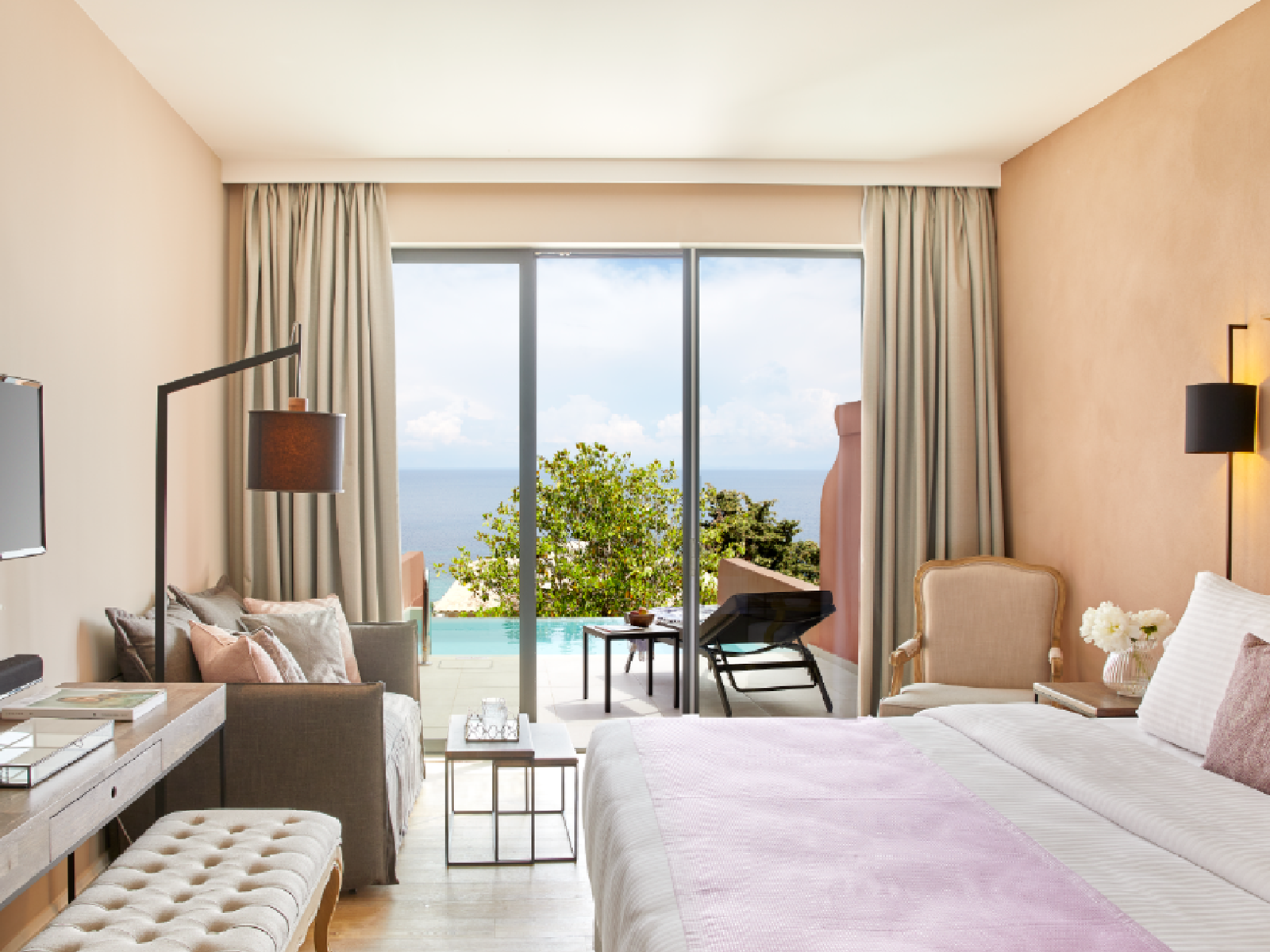 Some suites have swim-up pools