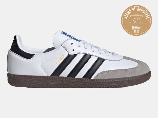 white sneaker with 3 black stripes