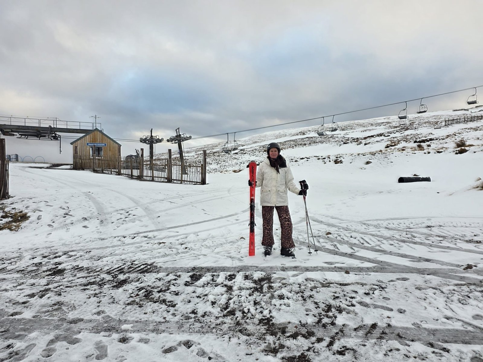 Emma made an impromptu trip to the Scottish ski centre after heavy snowfall