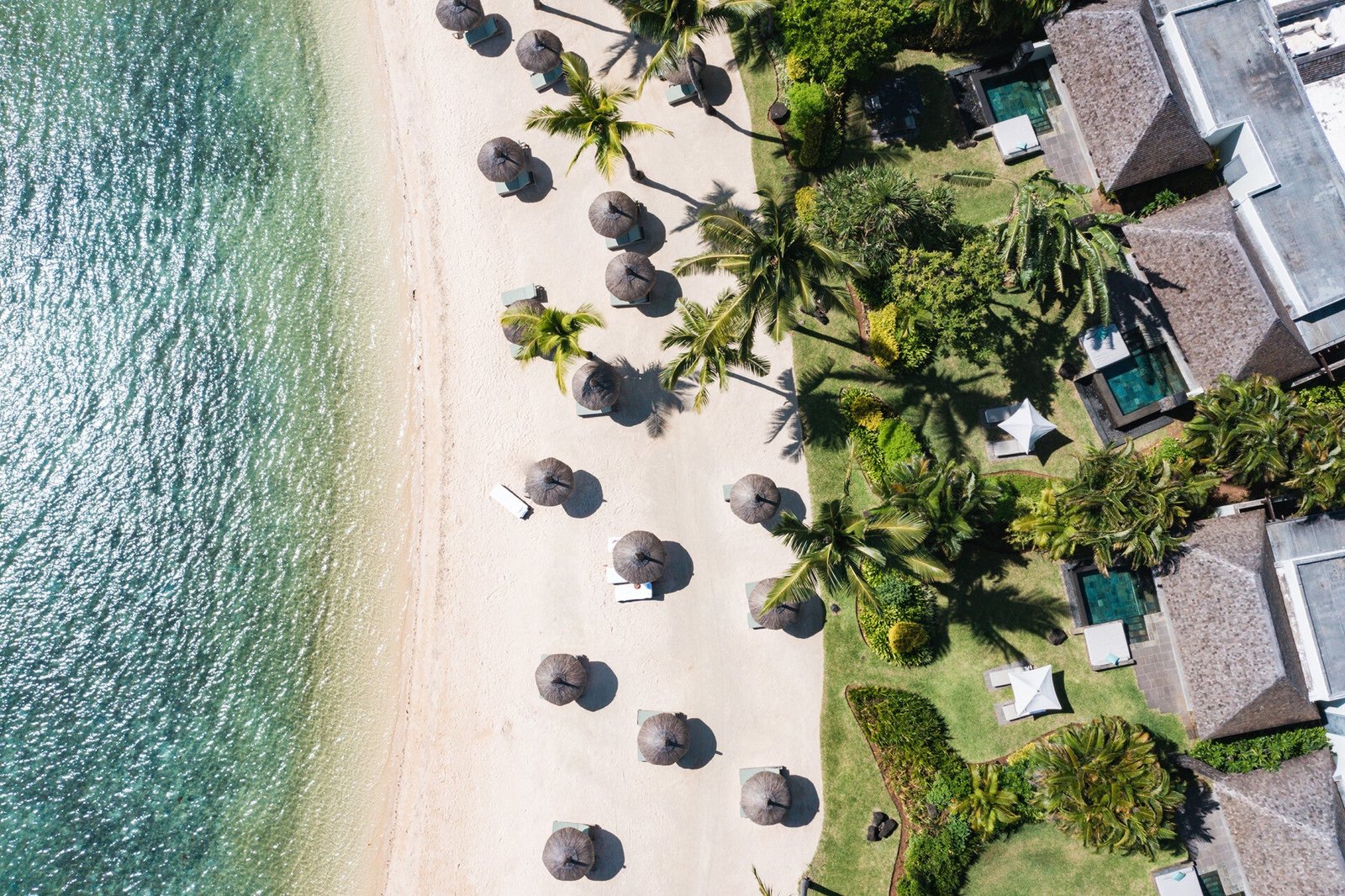 The resort has a pristine private beach