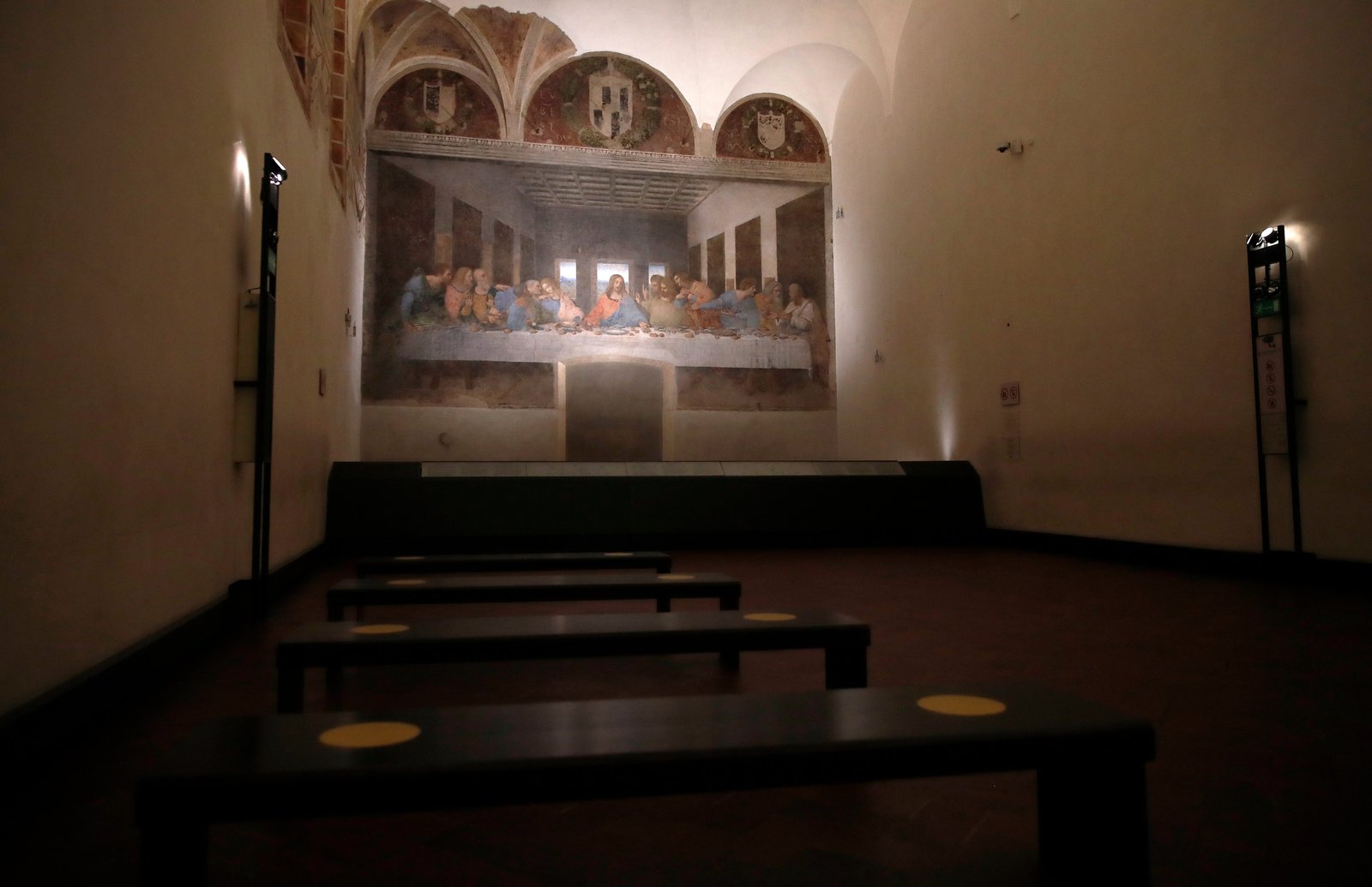 Leonardo da Vinci's Last Supper, which was created between 1494 and 1498, is pictured in the refectory of the Convent of Santa Maria delle Grazie in Milan, Italy