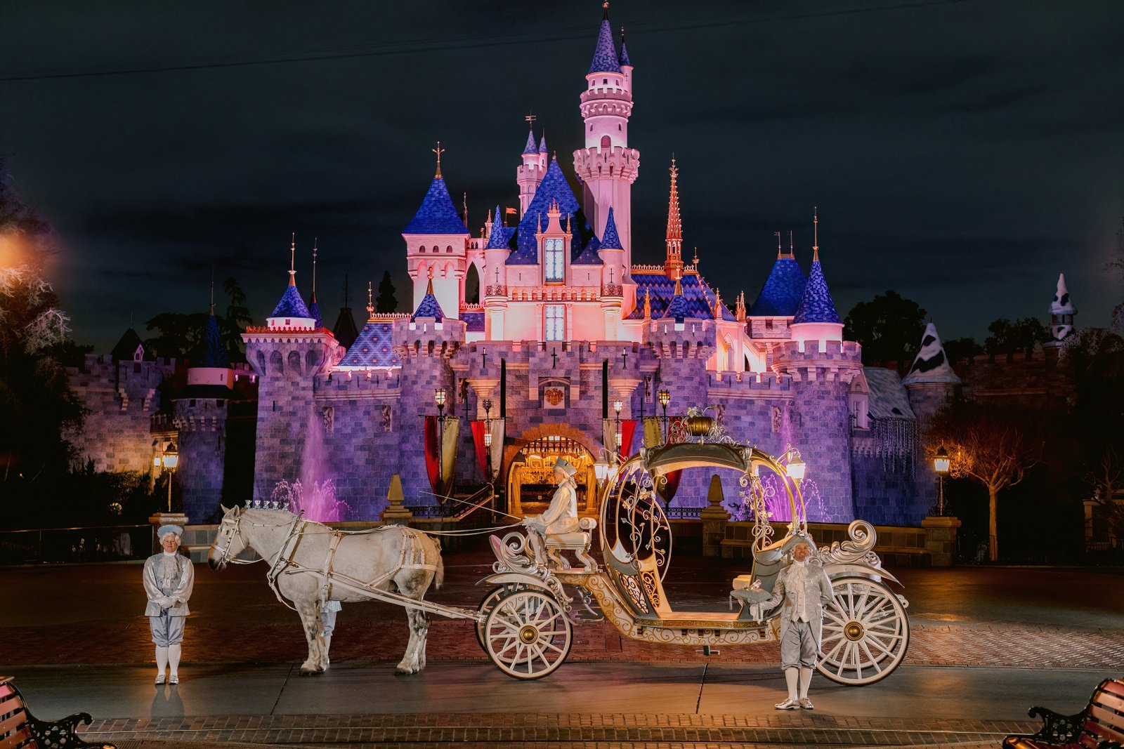 Other wedding ceremony settings offered at Disneyland Resort include the forecourt of Sleeping Beauty Castle, pictured