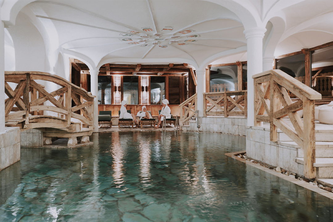 There’s an Alpine feel in La Perla’s spa