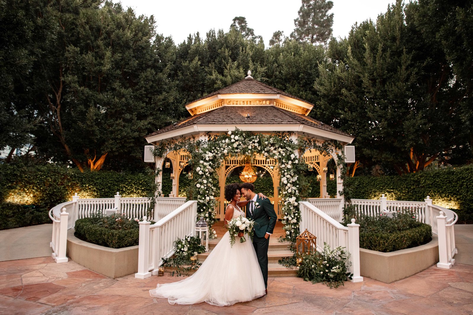 Couples can tie the knot at the Rose Court Garden at Disneyland Hotel