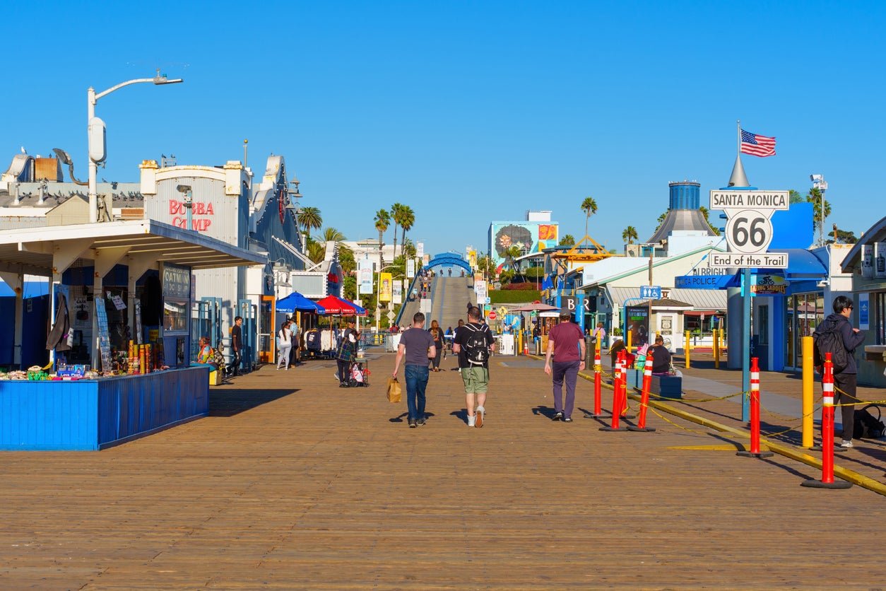 At Santa Monica Pier there is a sign marking the end of Route 66
