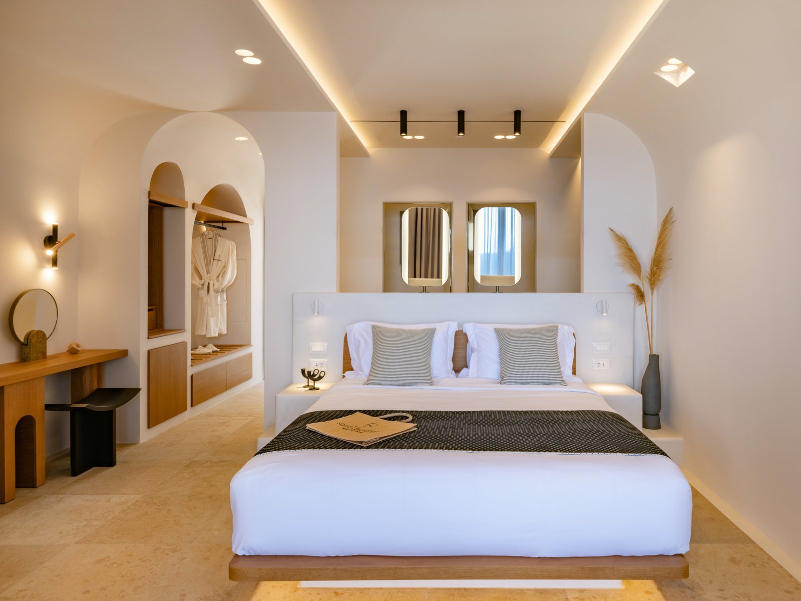 Each suite has a minimalist interior