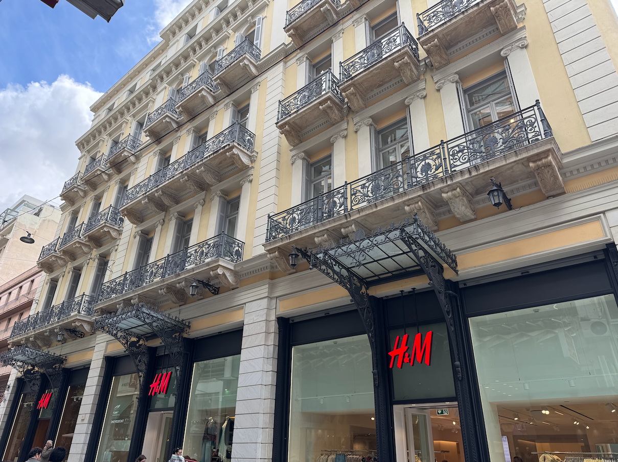 H&M on Ermou Street in Athens is home to Panagia Kapnikarea