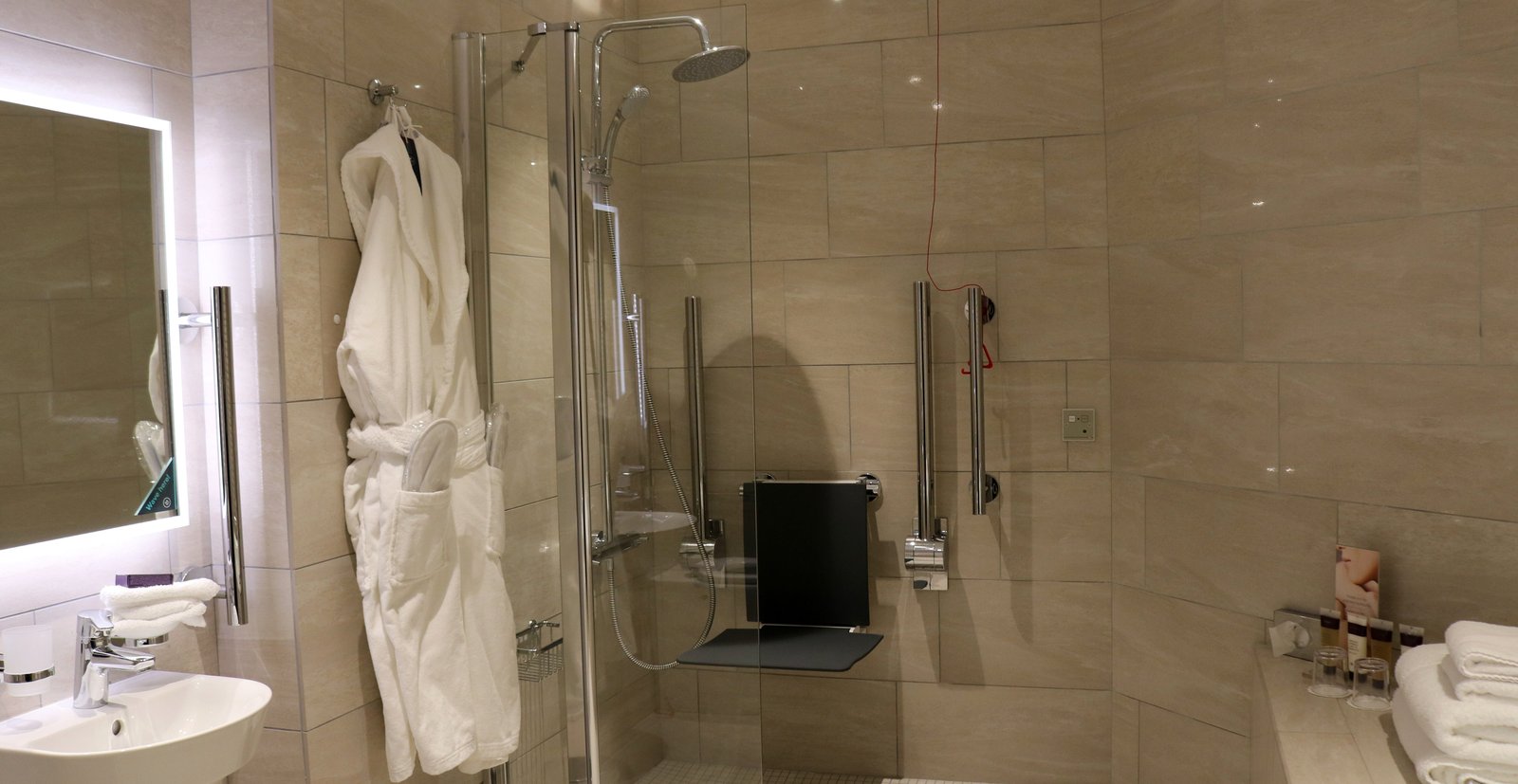 An accessible bathroom at the elegant Grand Central Hotel