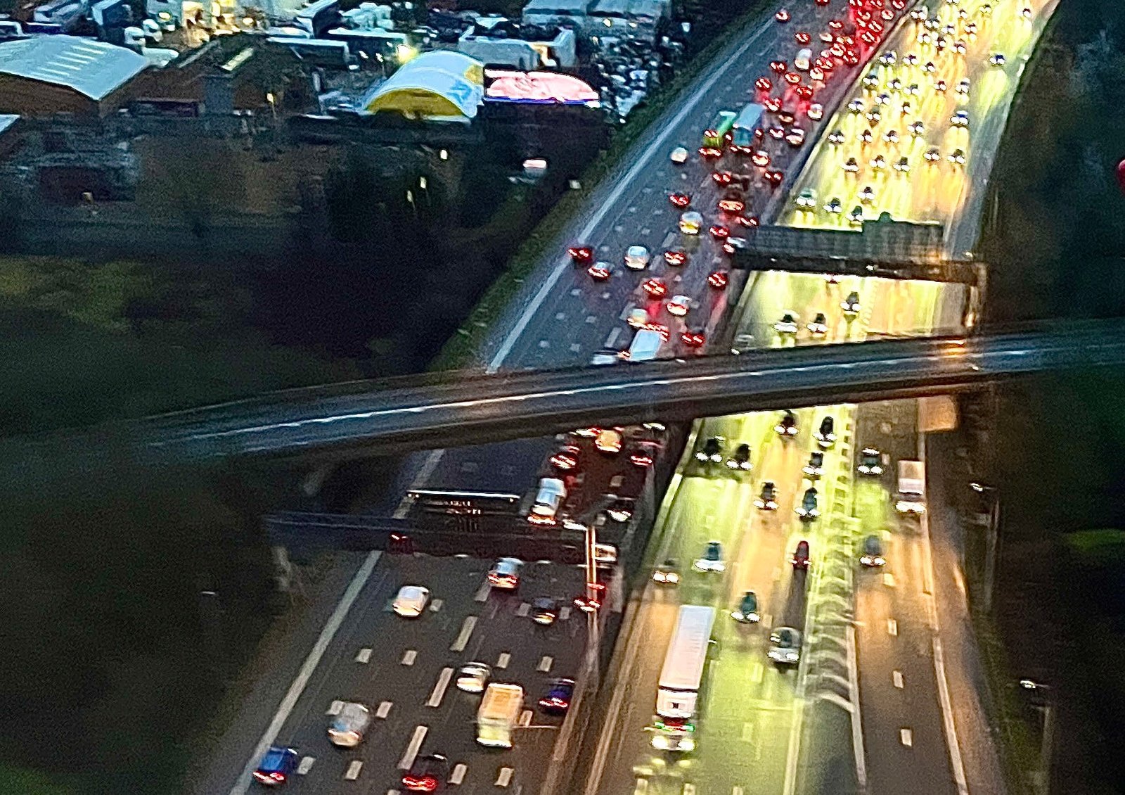Road to Heathrow: M25 just west of the UK's busiest airport