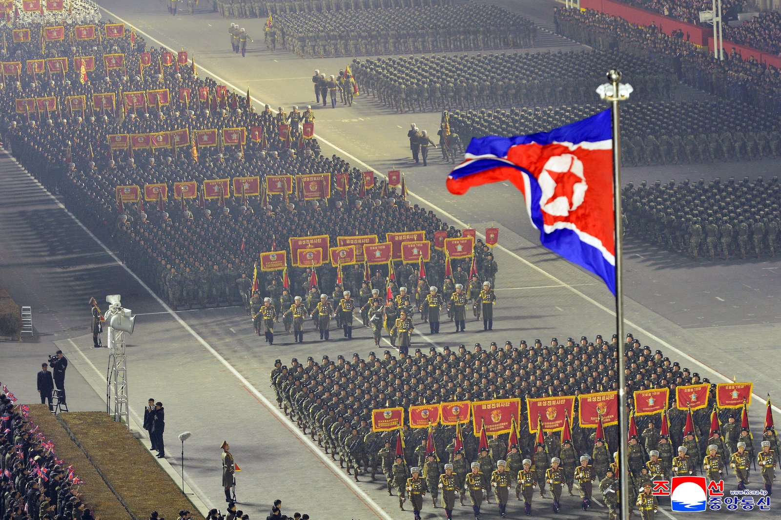 This picture taken on February 25, 2026 and released by North Korea's official Korean Central News Agency (KCNA) on February 26, 2026 shows a military parade commemorating the 9th Congress of the Workers' Party of Korea at Kim Il-Sung Square in Pyongyang