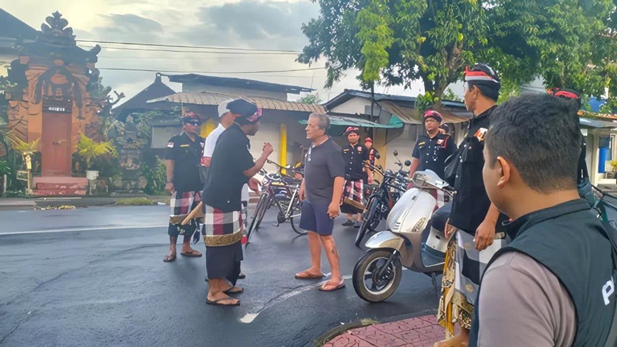 Karl Adolf Amrhein was spotted by patrol officers walking along the main road in Sukawati at 7:15 a.m. during Bali’s most sacred day, Nyepi. Amrhein is an American who was detained in Bali