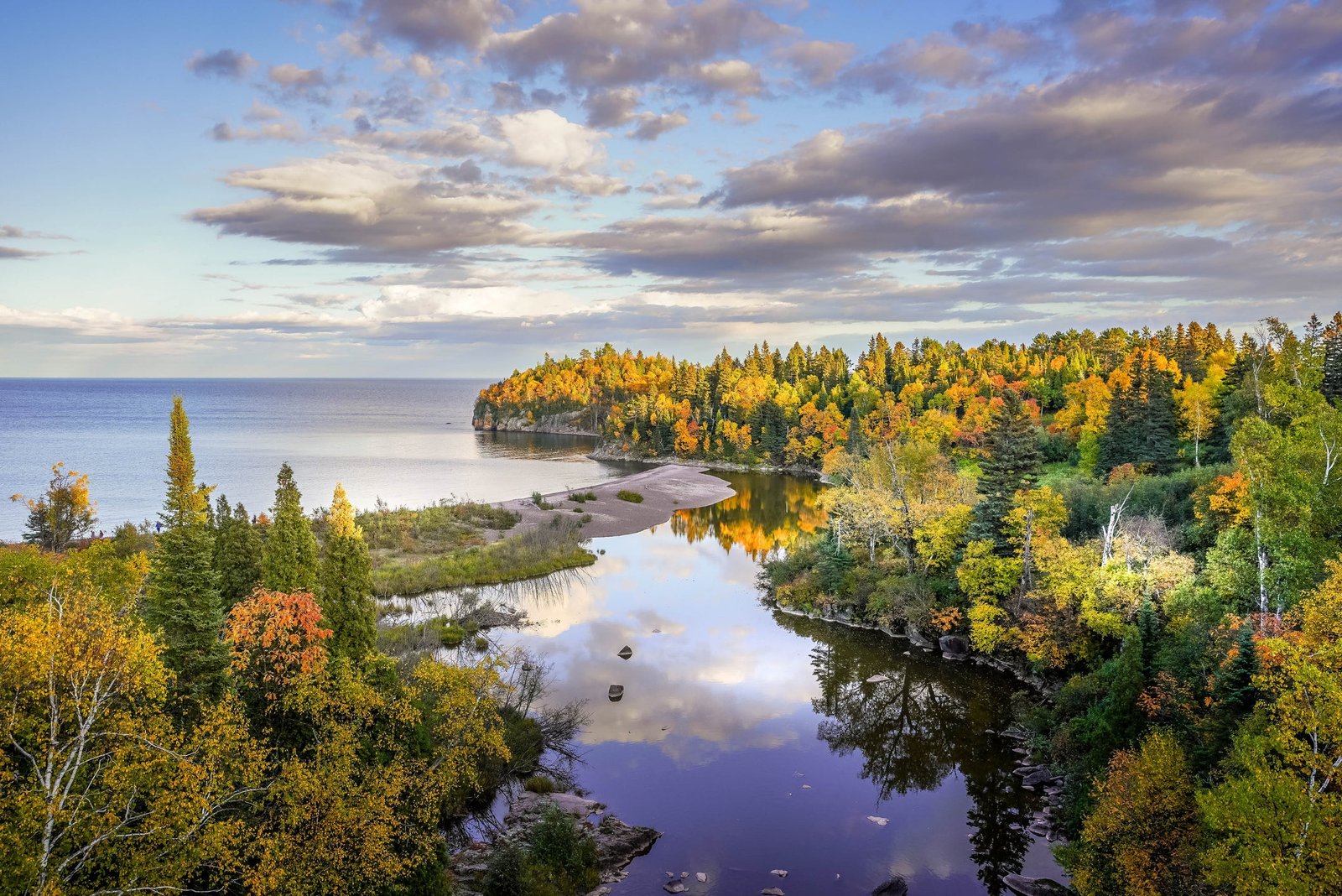 The road takes visitors along the shore of Lake Superior