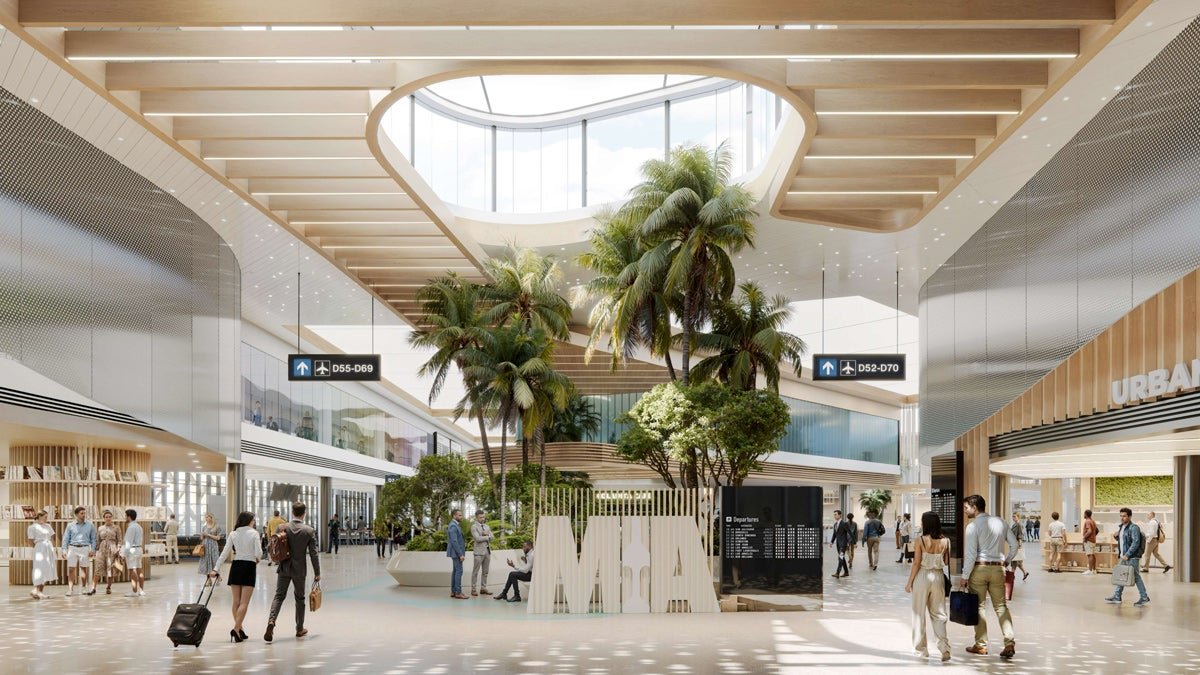 The new concourse will feature palms and new dining and shopping options