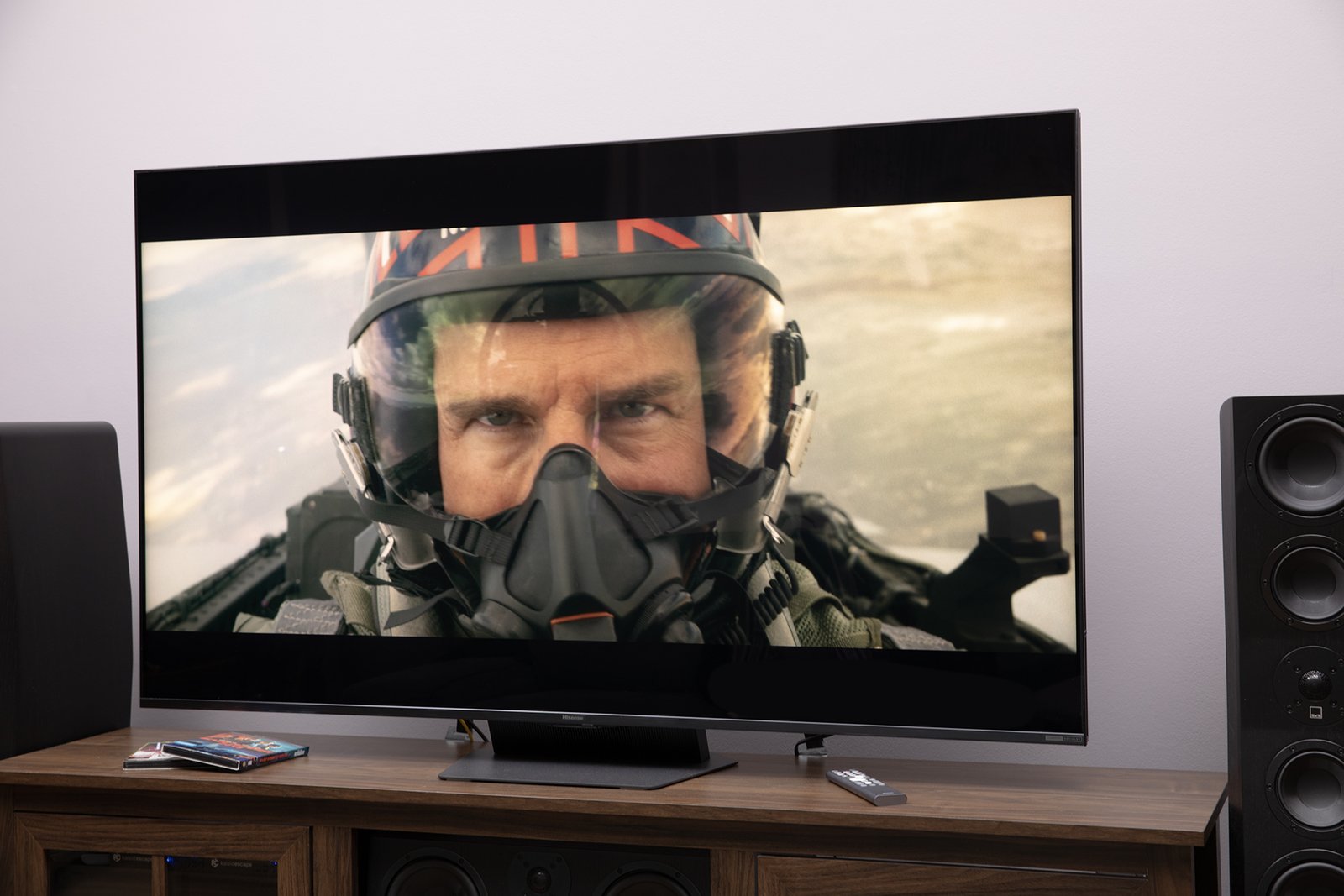 Hisense UR9 RGB LED TV showing Mission Impossible.