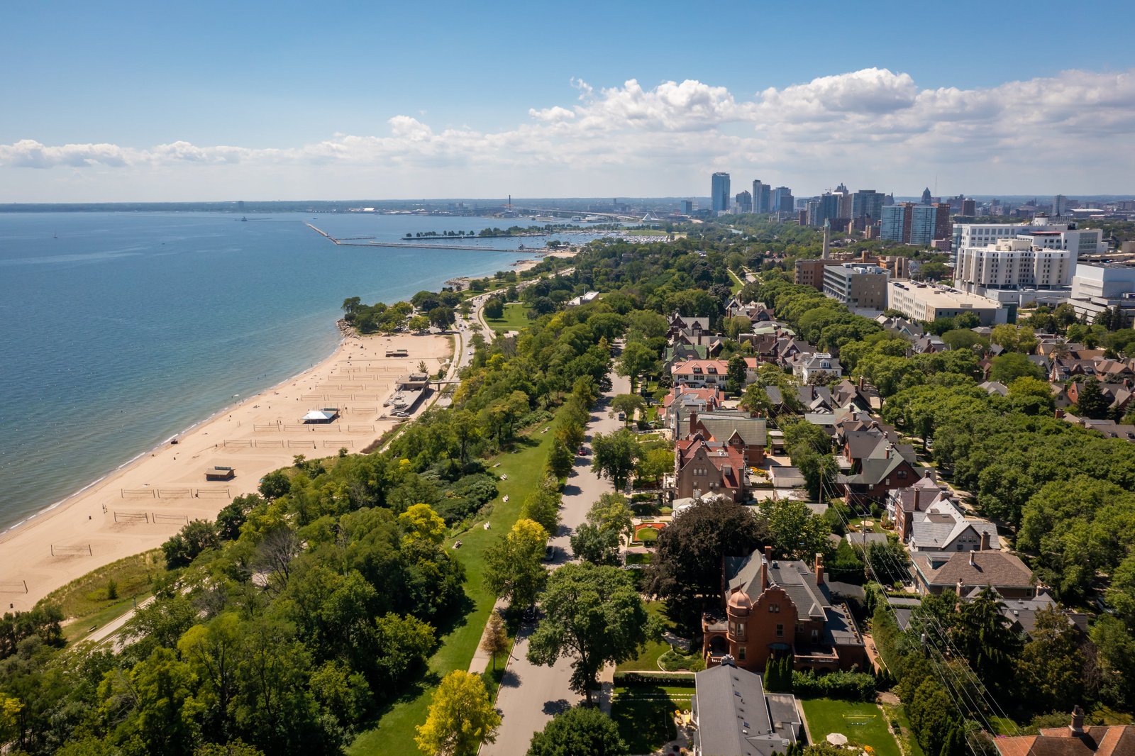 Bradford Beach is one of the star attractions of Milwaukee’s shoreline