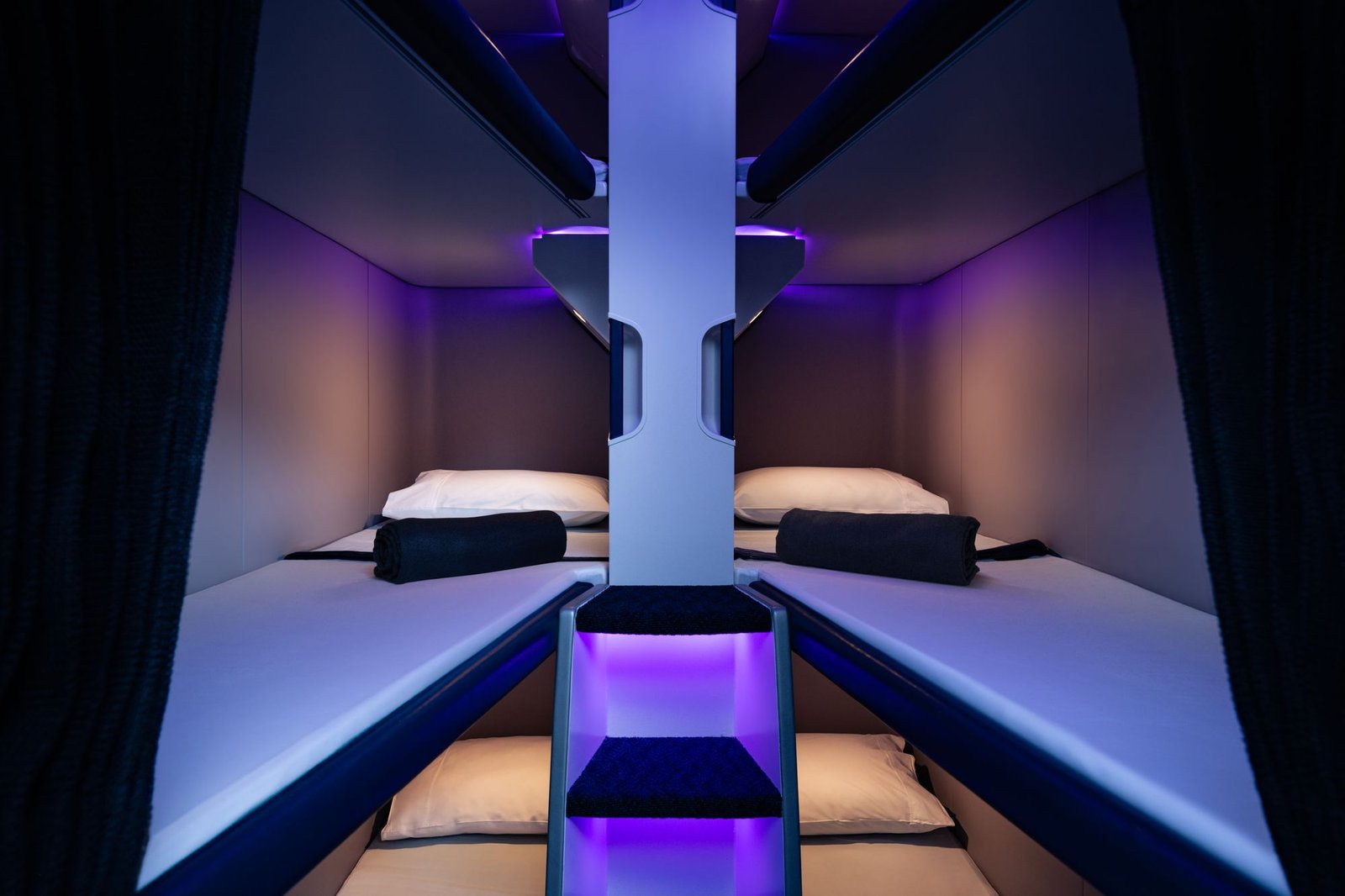 Bunks will have ambient lighting and a full-length mattress
