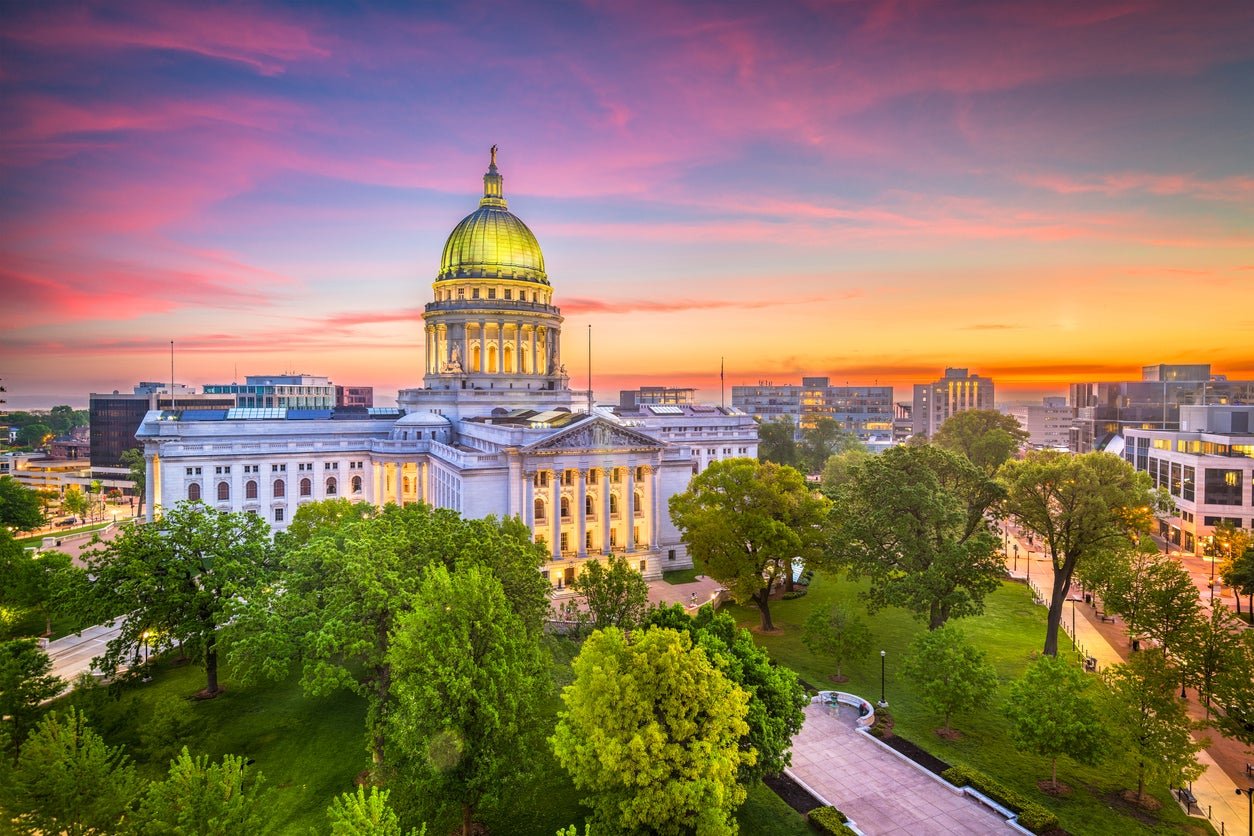 Madison’s focal point is the Wisconsin State Capitol, which features a magnificent granite dome