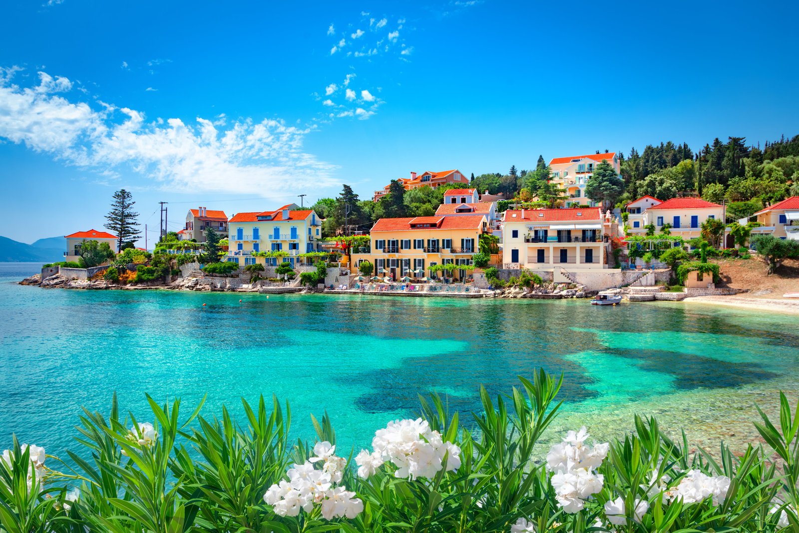 The first place the teams reached was Fiskardo in Kefalonia