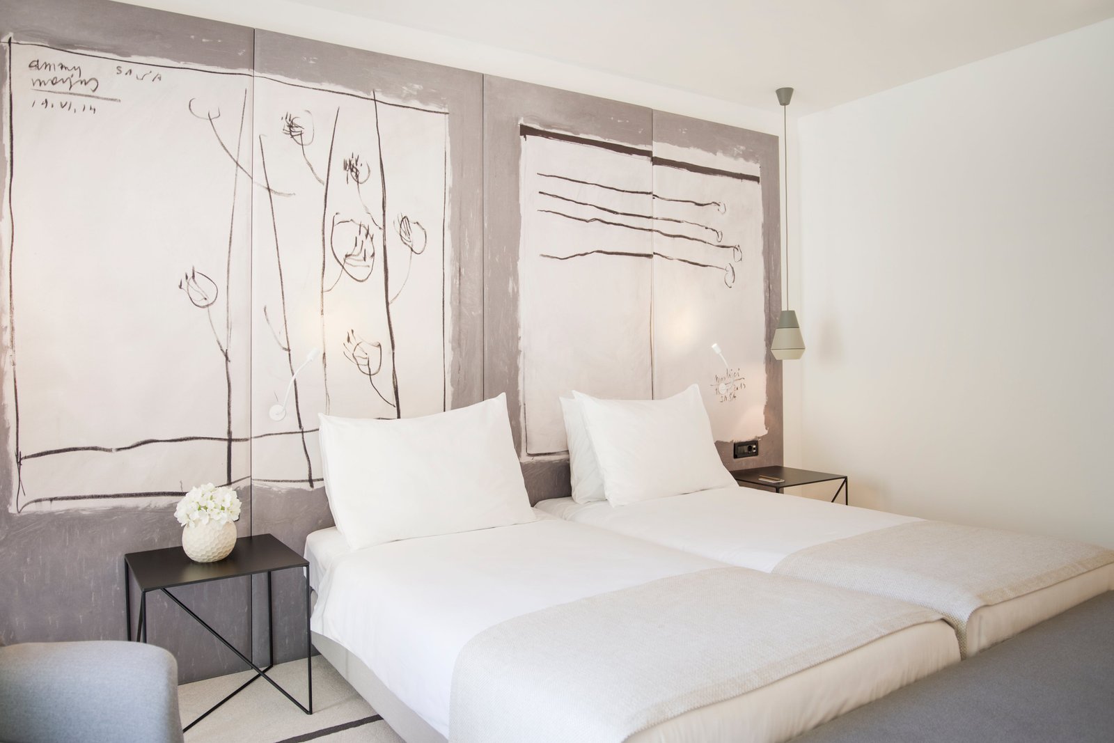 The rooms are minimalist in style and come with terraces