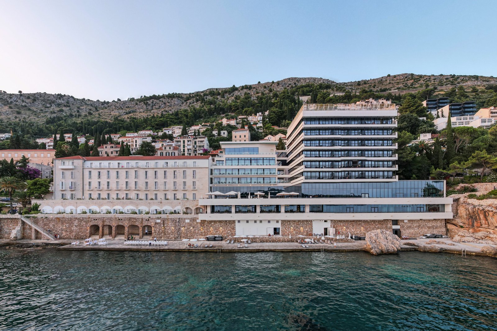 The hotel offers superb views of the old port and city walls
