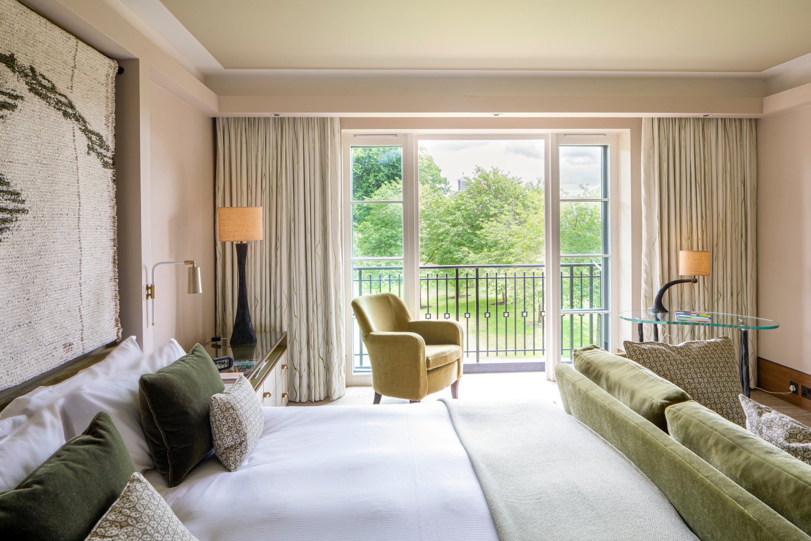 A Deluxe room with a garden view in the West Wing area of the hotel