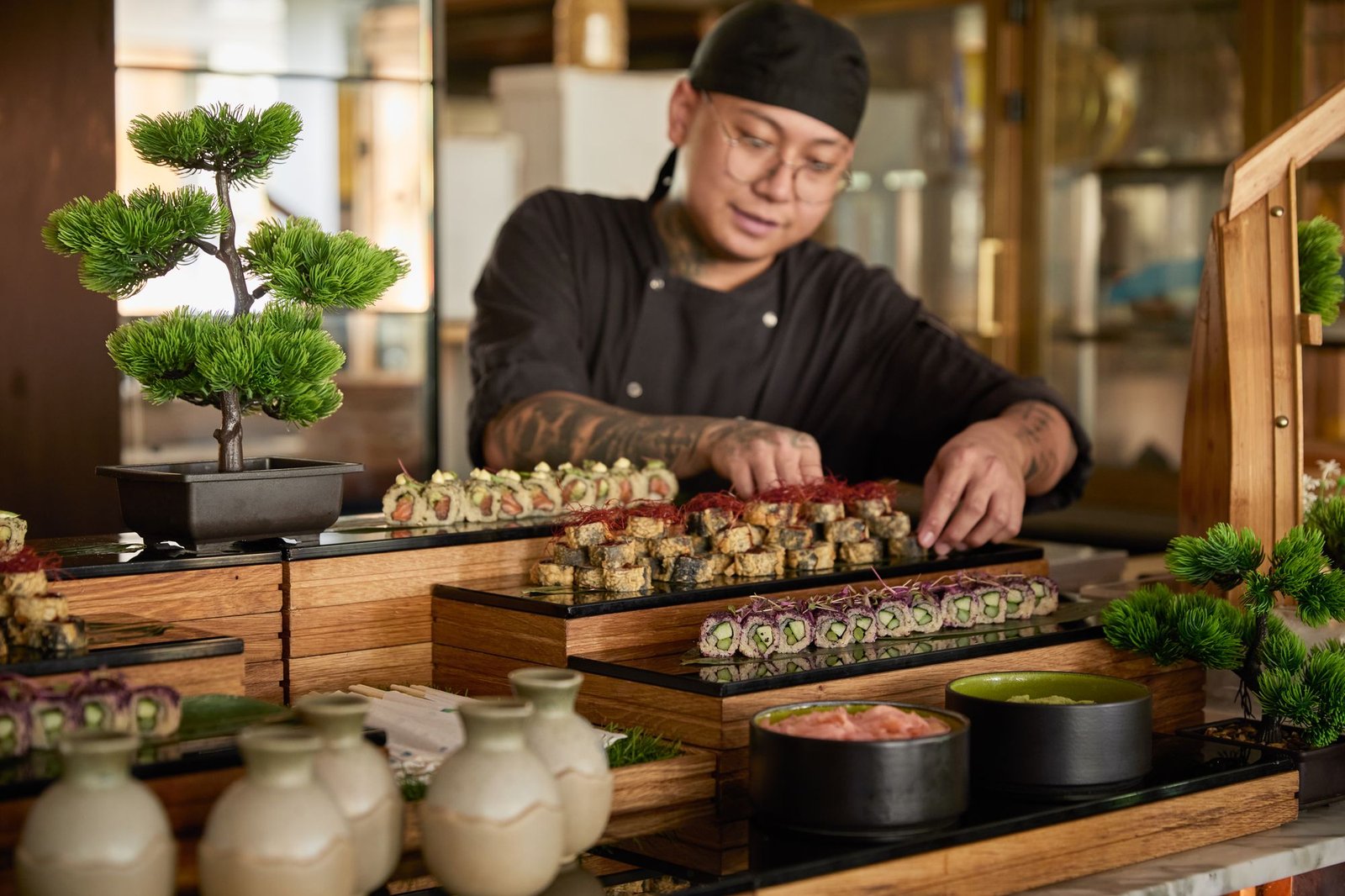 The Glasshouse’s sushi station