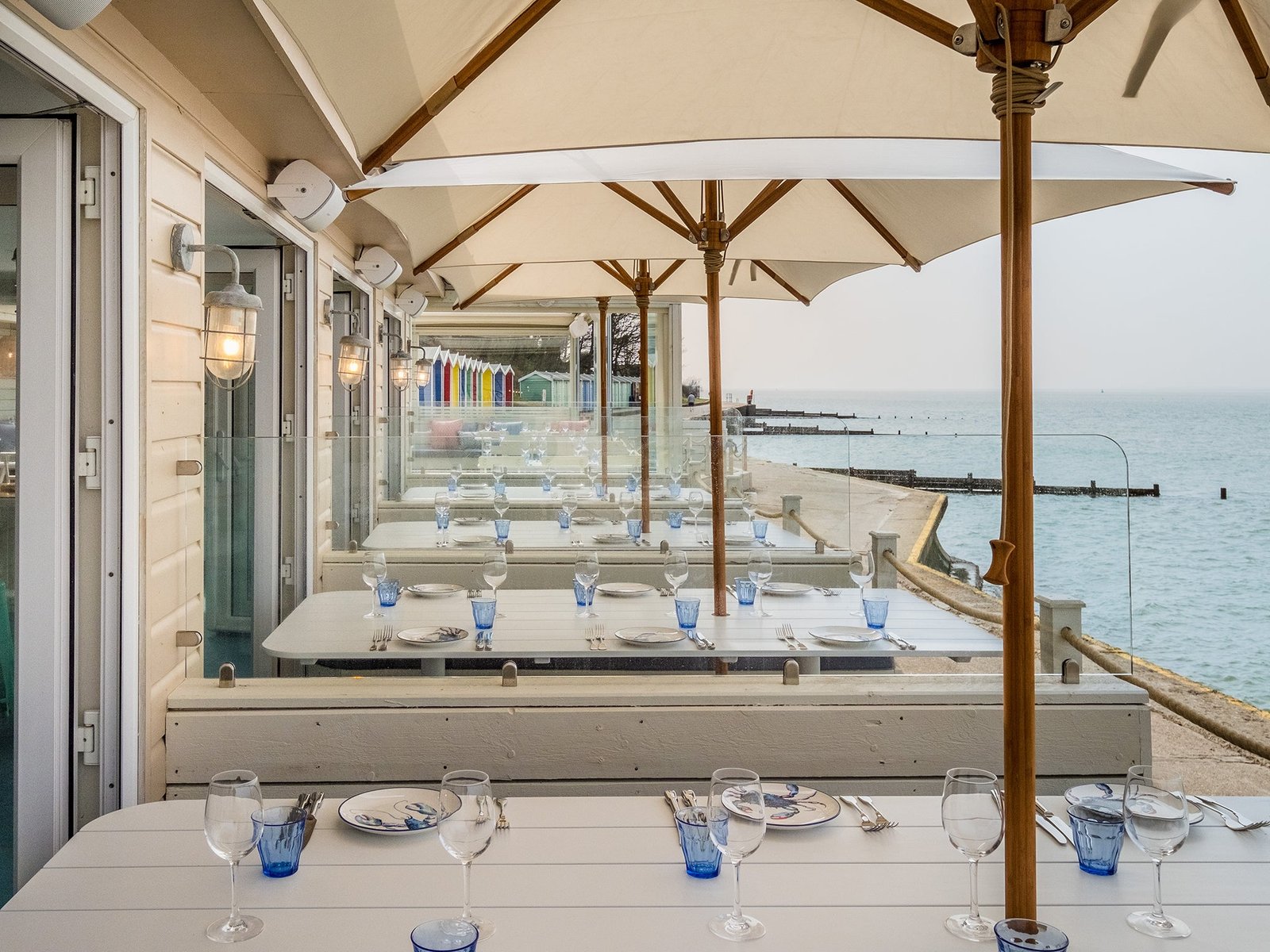 The Hut is a popular spot to dine overlooking the water at Colwell Bay