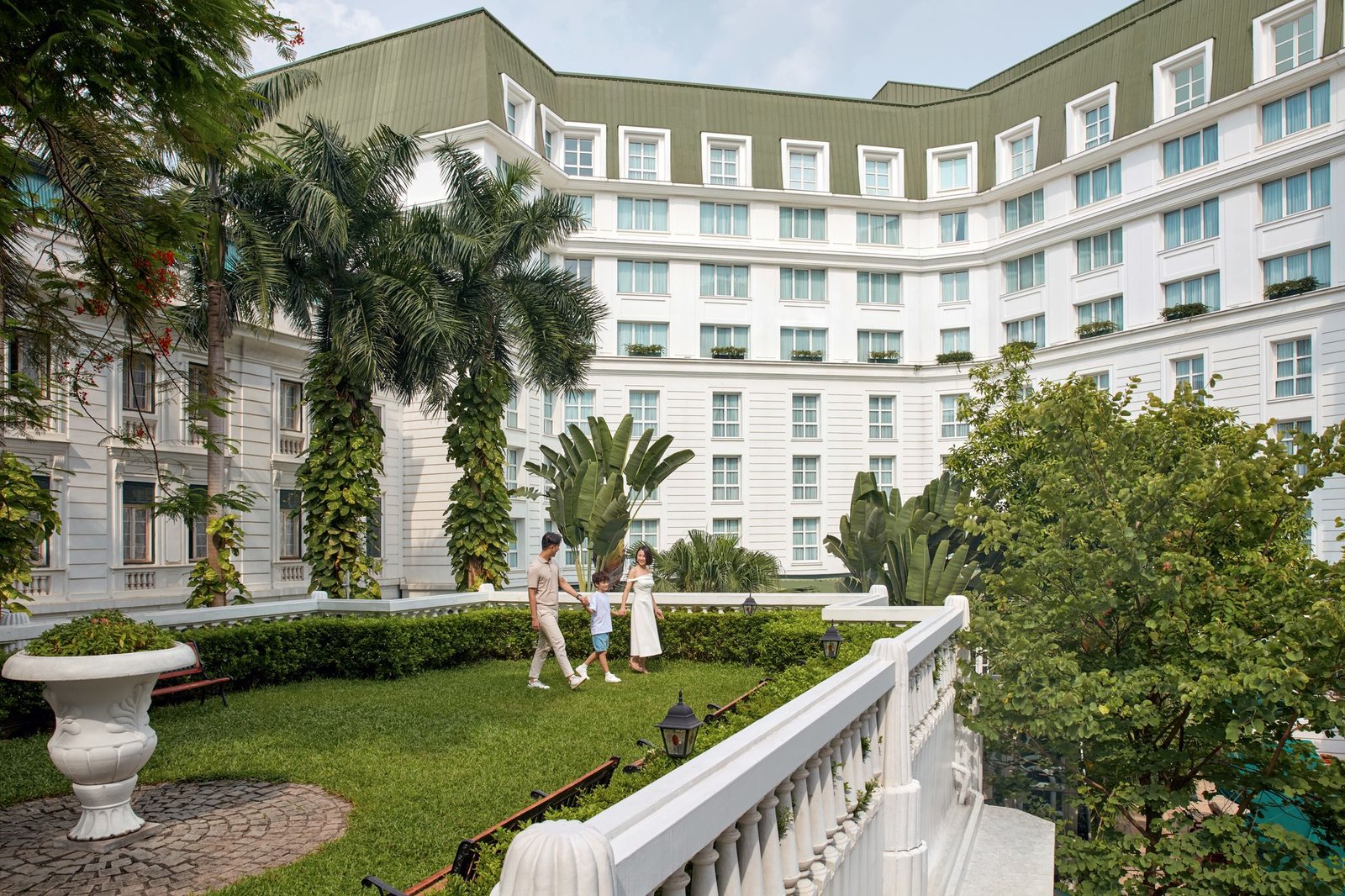 The balcony area has a small garden space