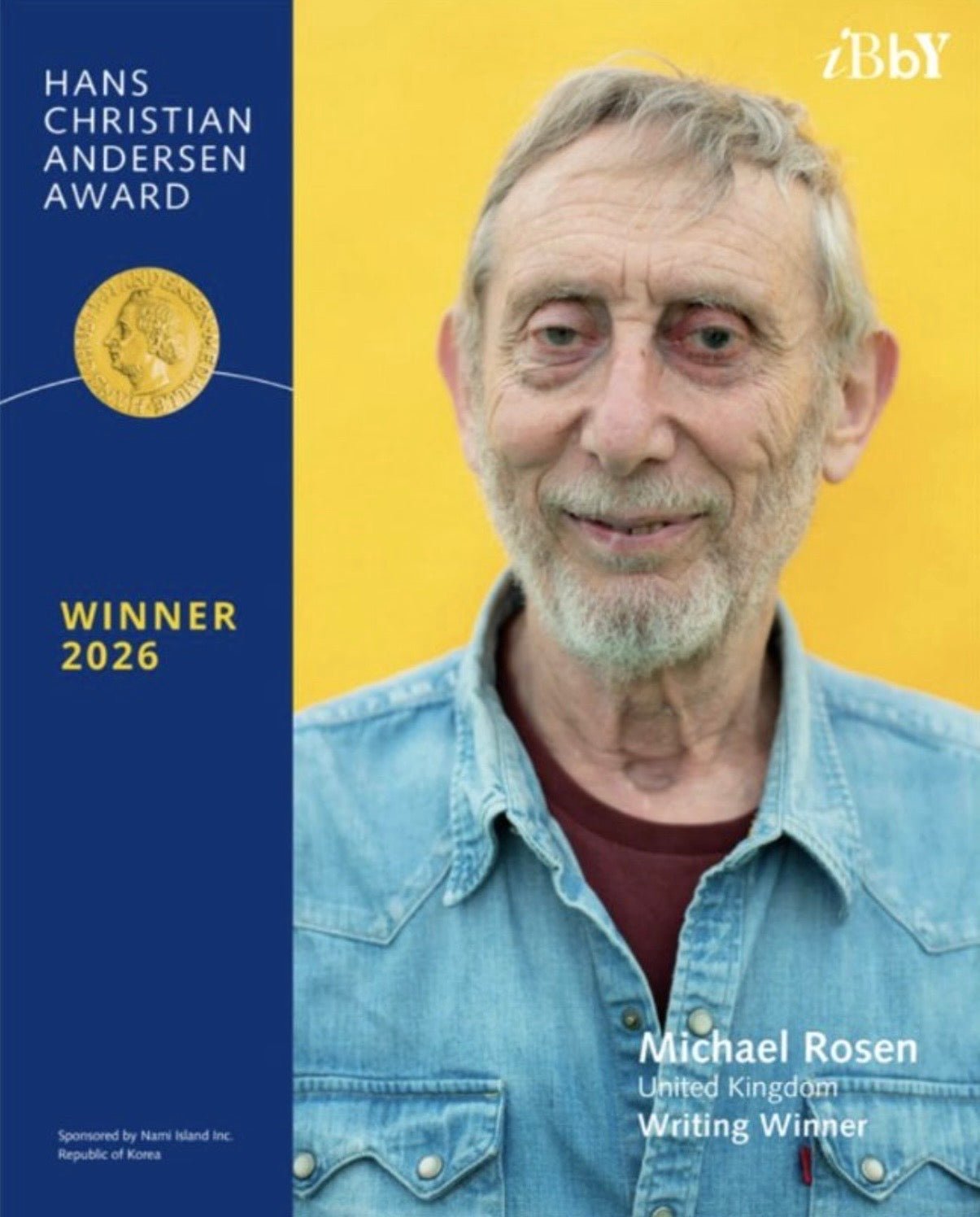 Prize writer: Official announcement about Michael Rosen winning the Hans Christian Anderson Award