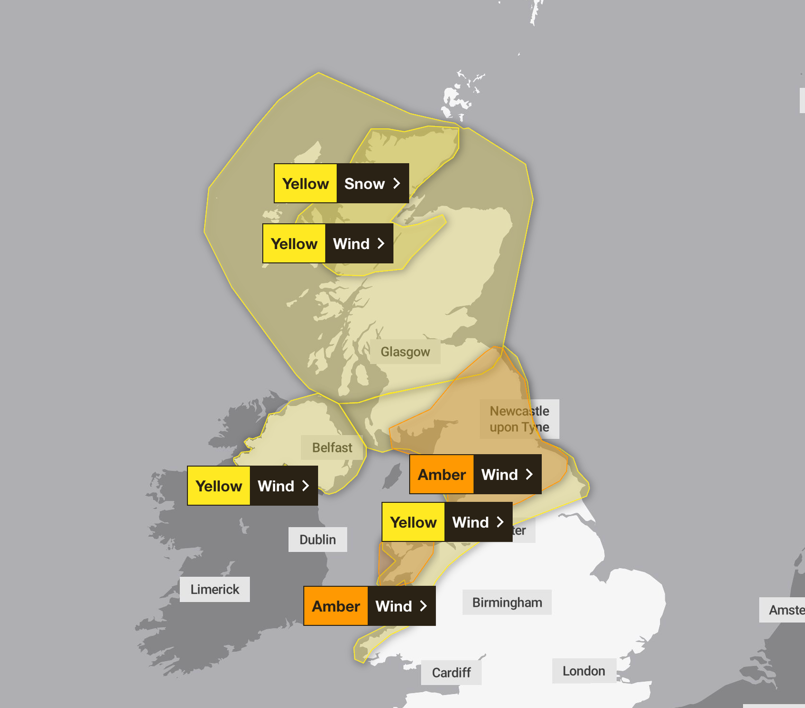 The weather warnings for storm Dave have now lifted
