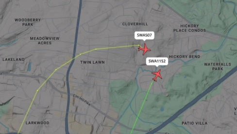 Pilots of two Southwest Airlines planes were forced to take emergency evasive action to avoid crashing into one another at Nashville International Airport. At their closest point the aircraft were separated by only 500 feet of altitude, according to the tracking site Flightradar24