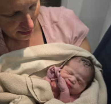 Baby Brielle Renee Blair came in about two weeks ahead of schedule; on board a Delta flight to Portland