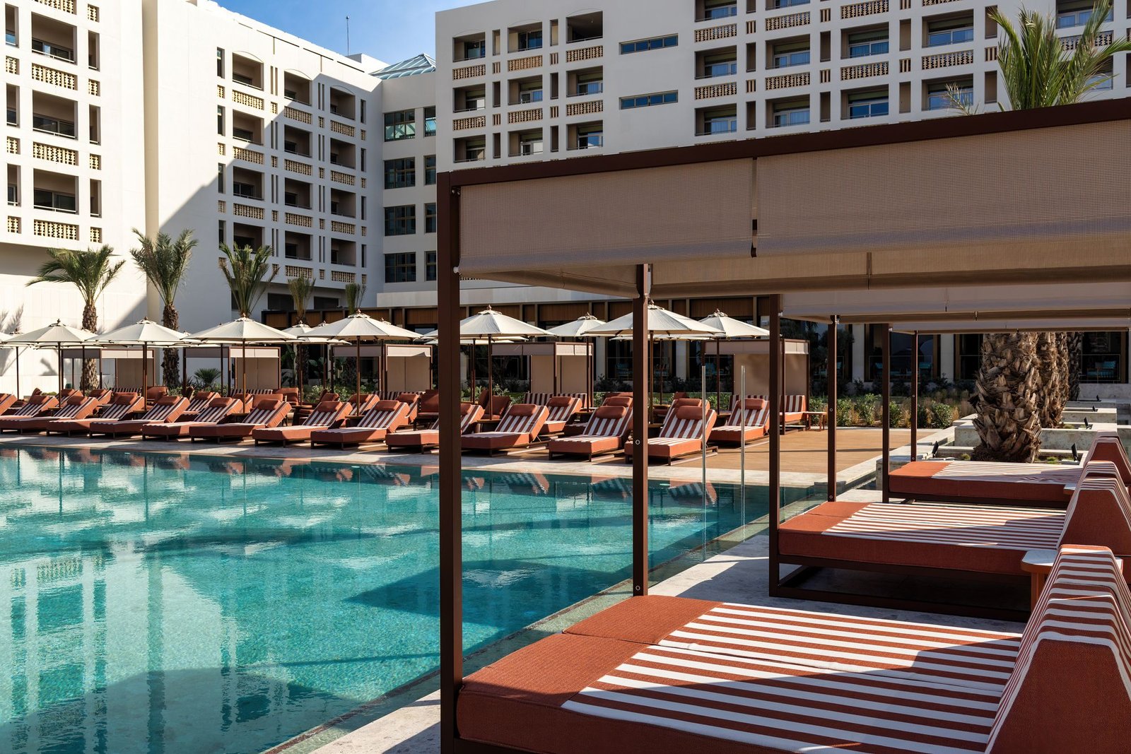 The Landmark has a large outdoor pool