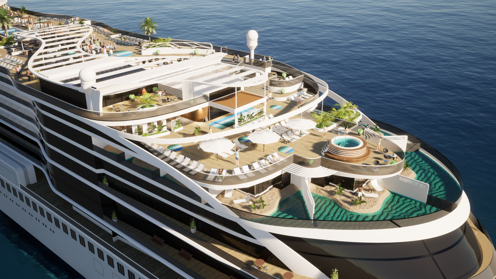 A battery-powered cruise ship would have more space on the top deck