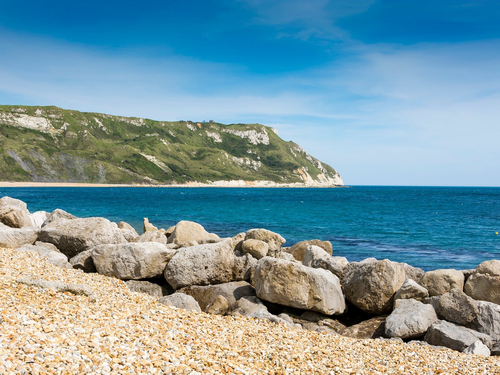 The beach at Ringstead Bay in Dorset, part of the Jurassic Coast